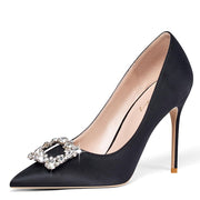 Elisabet Tang Women's Pumps, Black Satin - size 9.5