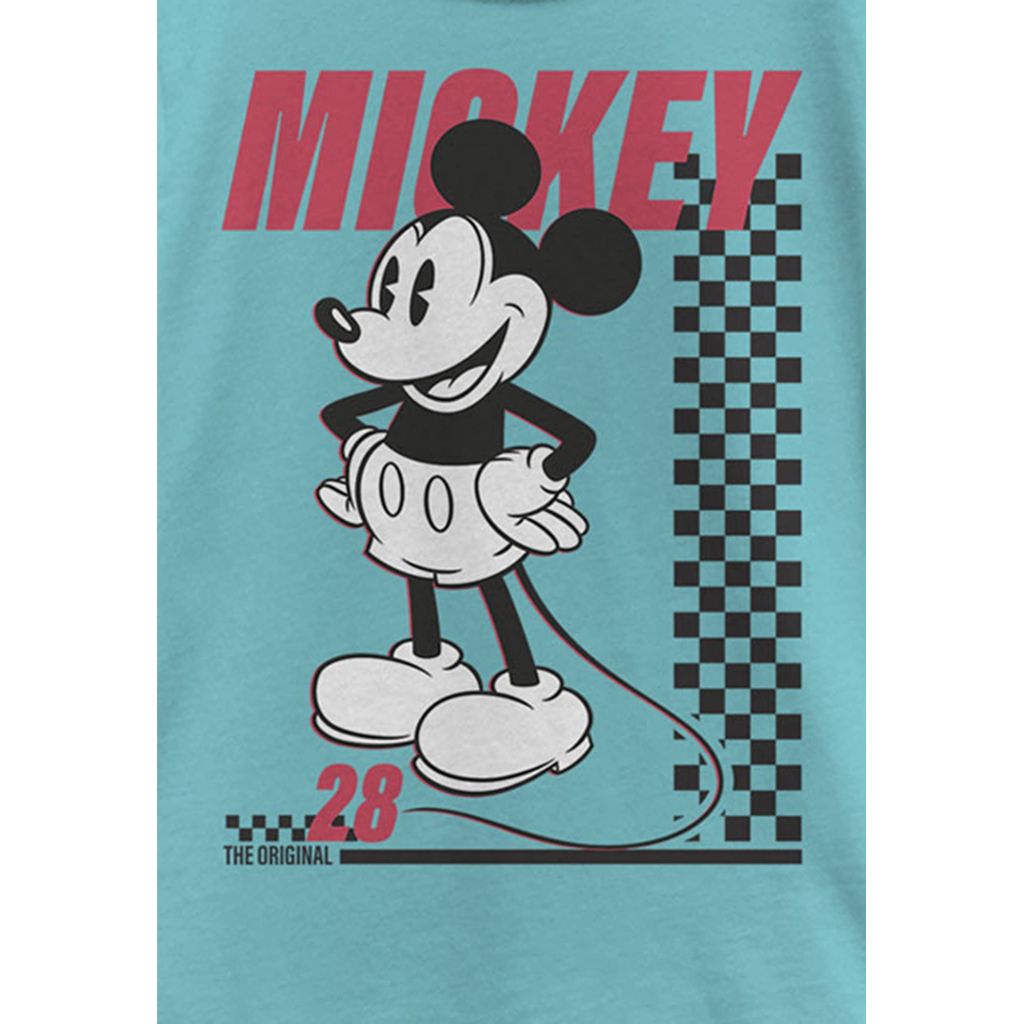 Disney Characters Skate TwentyEight Girl's Solid Crew Tee, Tahiti Blue, Medium