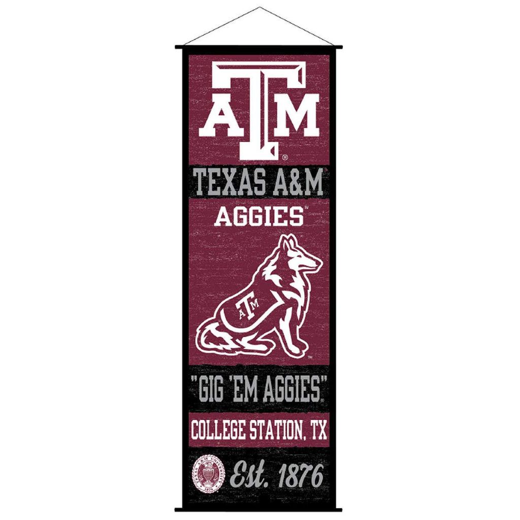Texas A&M Aggies Banner and Scroll Sign