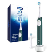 Oral-B Rechargeable Electric Toothbrush, iO2 Starter Kit, 2 Brush Heads, Forest Green