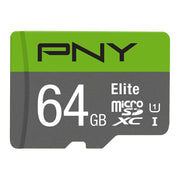 PNY 64GB Elite Class 10 U1 microSDXC Flash Memory Card - 100MB/s, Class 10, U1, Full HD, UHS-I, Micro SD (Pack of 1)