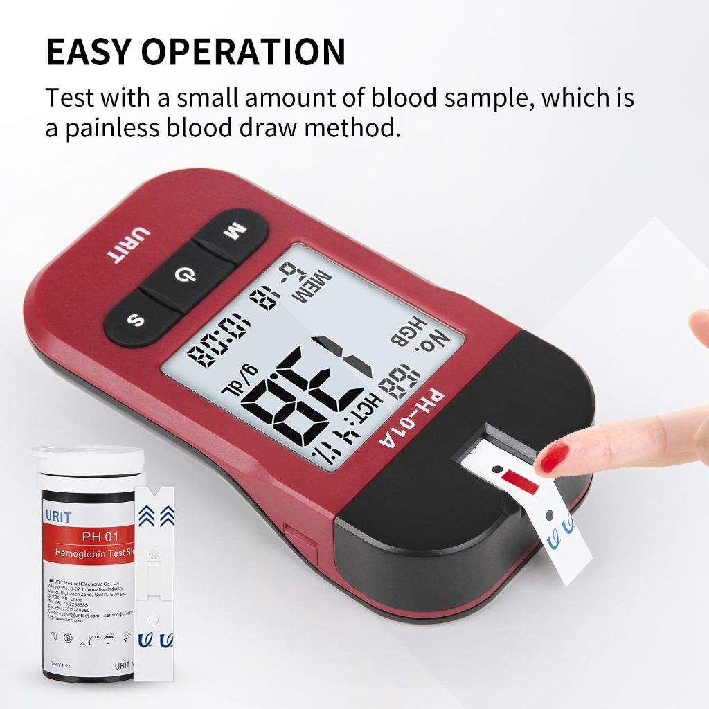 Hemoglobin Test Meter with 25 Test Strips for Home Use (PH-01A)