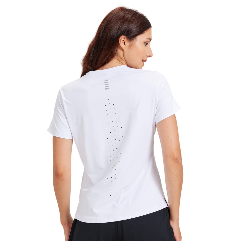 Apprivoise-moi White T-Shirts for Women moisure-Wicking UPF 30+ Quick Dry Athletic Running Workout Tops Ultra-Soft