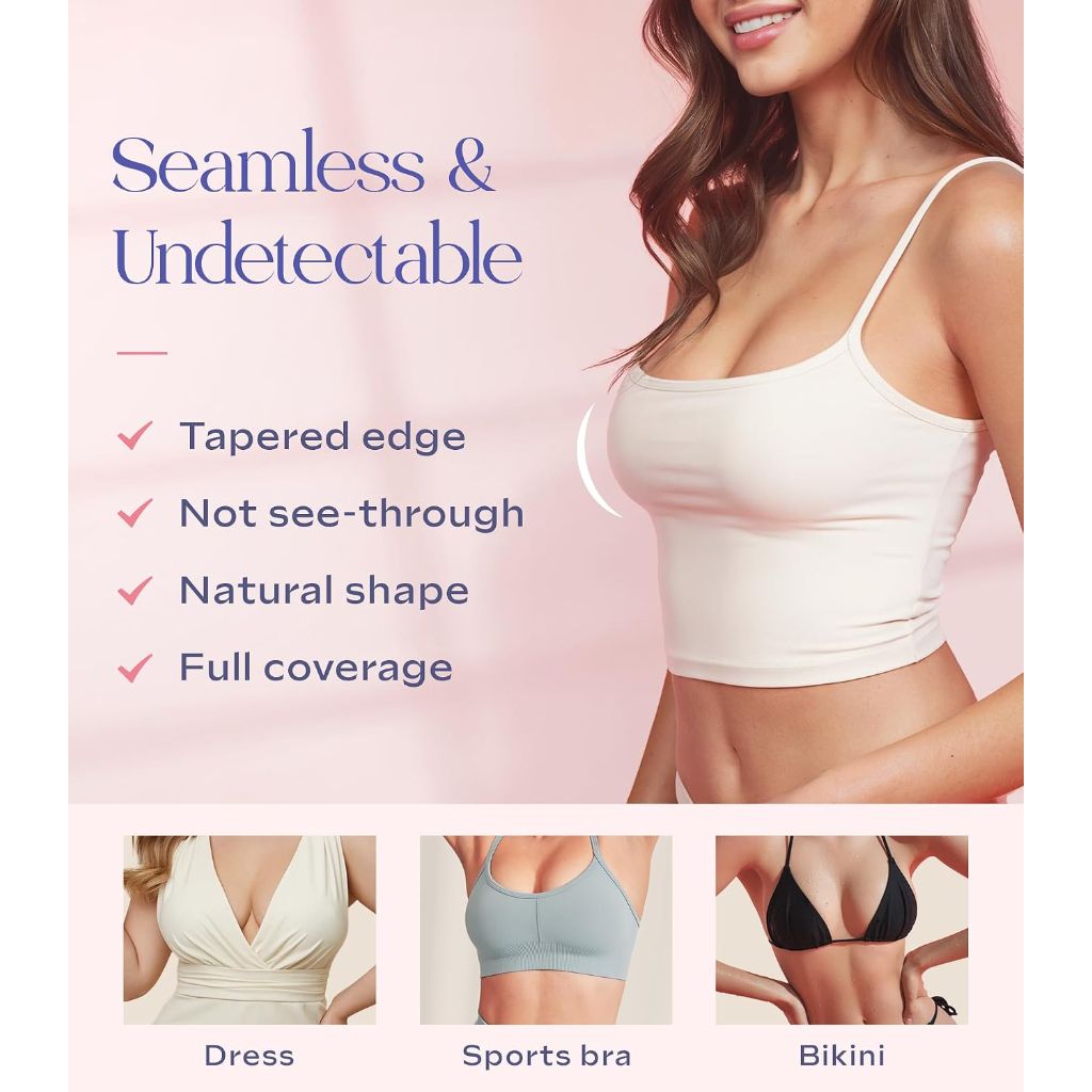 SilkSeal Sticky Reusable Silicone Nipple Covers for Women - Full Coverage, Seamless, Adhesive Breast Pasties