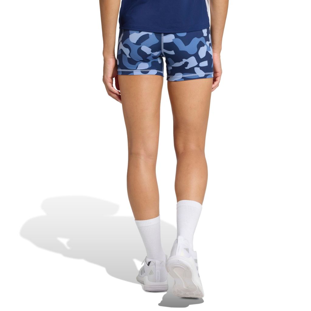 Adidas Women's Volleyball Camouflage Printed 4-Inch Shorts, Chalk Blue/Crew Blue/Team Navy Blue, XX-Small