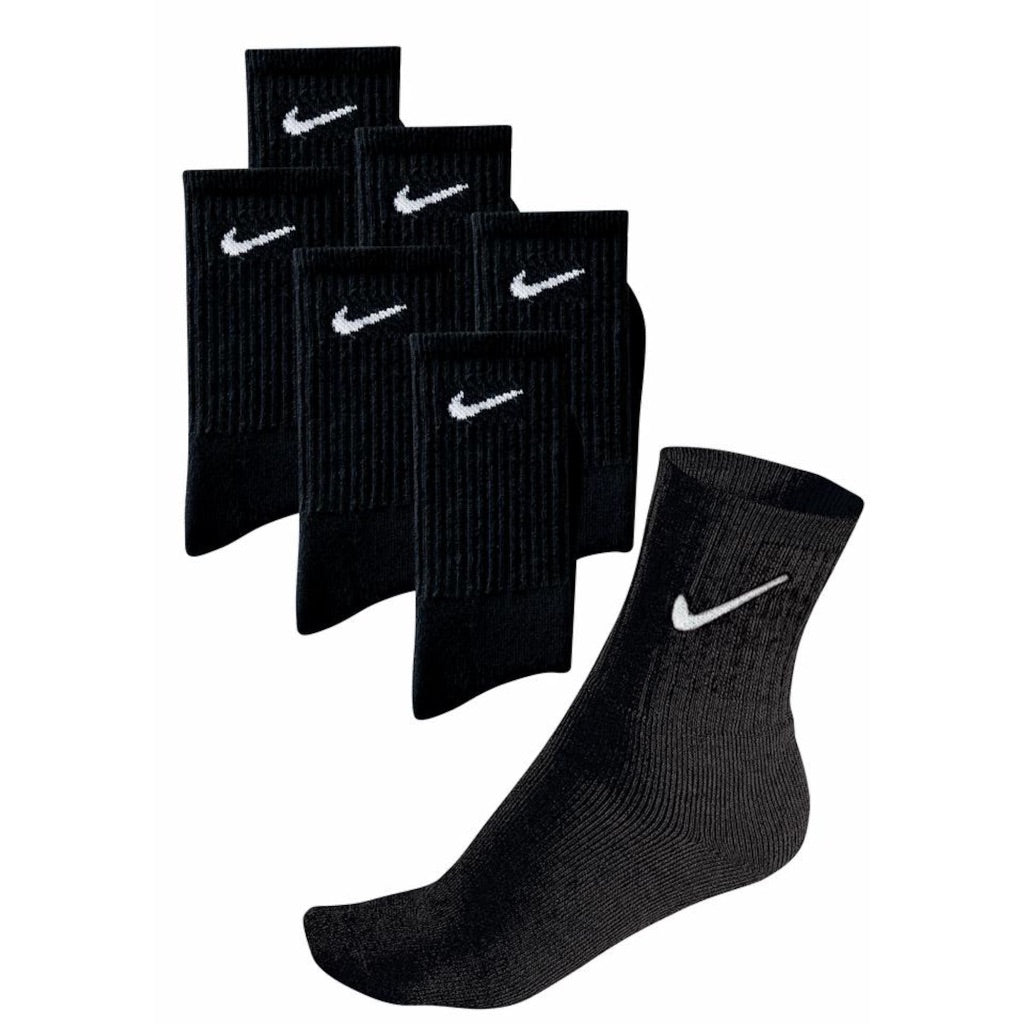 Nike Unisex Adult Everyday Cushioned Crew Socks (6 Pair) - Black, XL