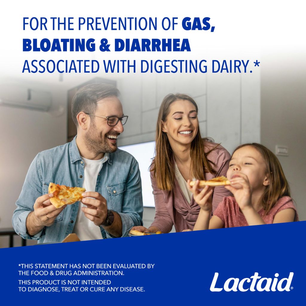 Lactaid Fast Act Chewables that Helps Prevent Gas, Bloating, and Diarrhea Due to Lactose Intolerance, 60 Ct