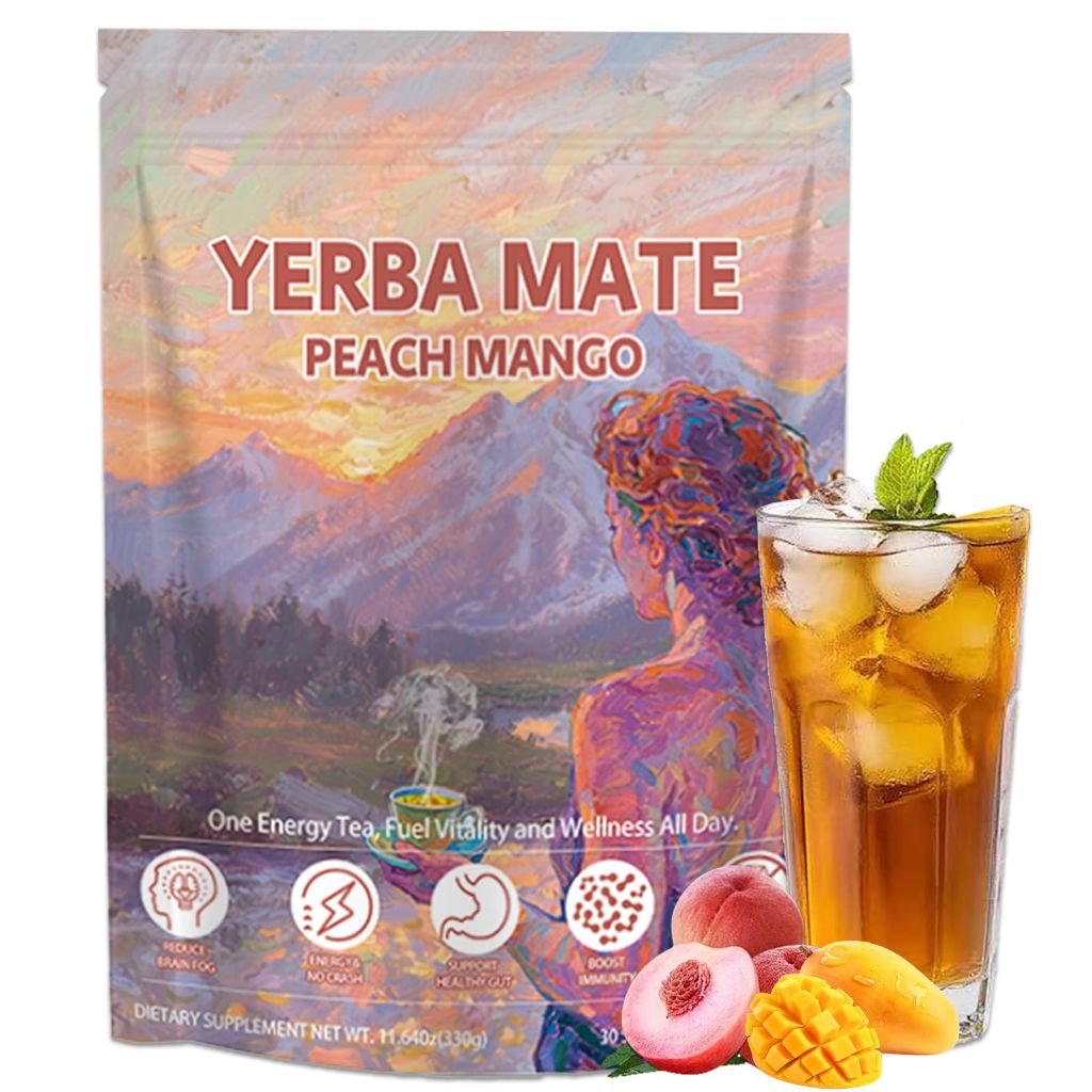 Yerba Mate Instant Tea Powder – Peach Mango, 30 Servings 11oz