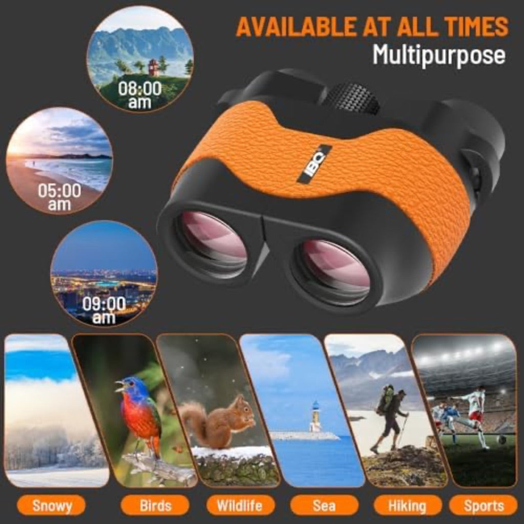 15X36 Compact Binoculars for Kids, BAK4 Prism FMC Lens, IPX7 Waterproof (Orange)