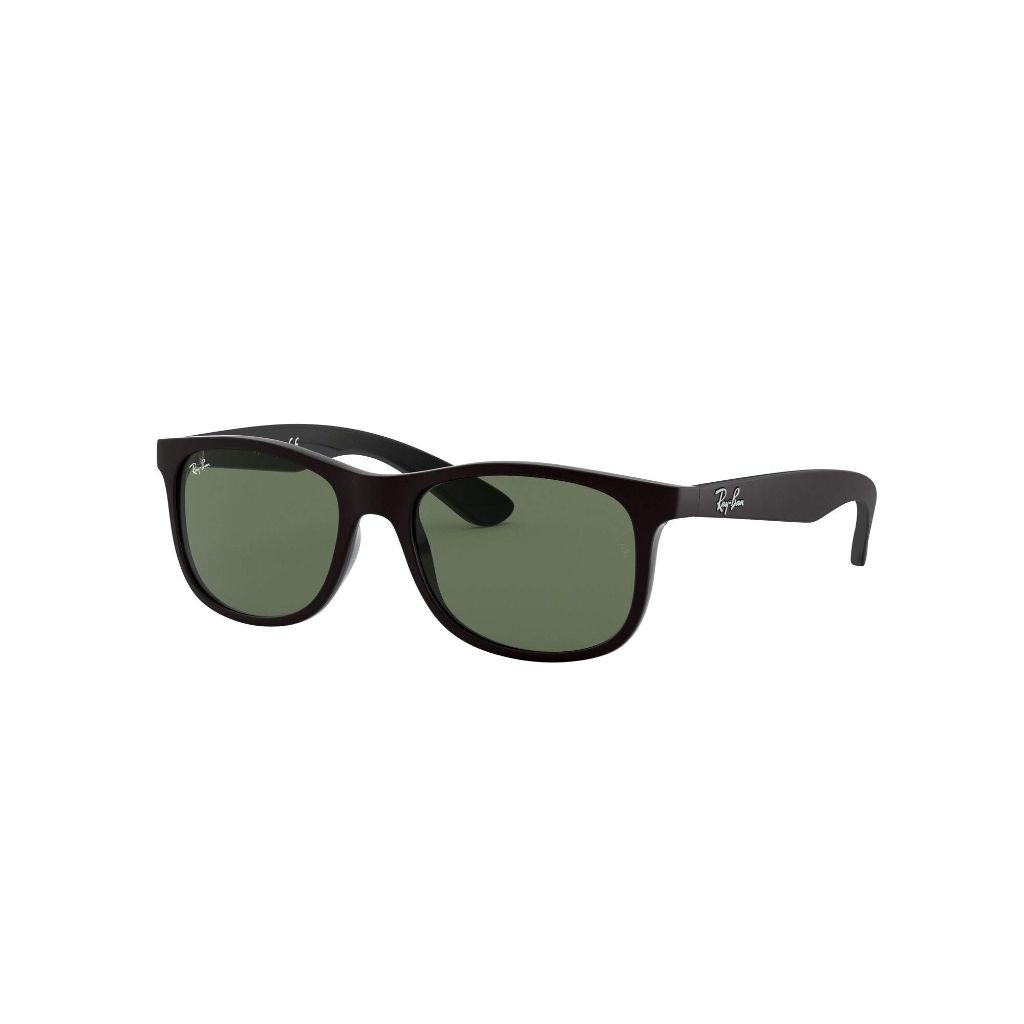 Ray-Ban Junior Kids' RJ9062S Rectangular Sunglasses, Matte Black/Dark Green, 48 mm
