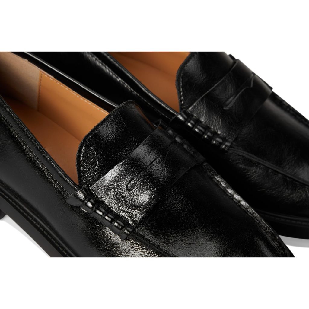 Steve Madden Women's Madison Loafer, Black Leather, 8.5
