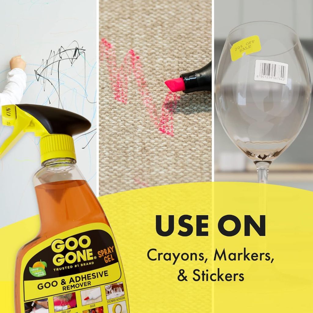 Goo Gone Spray Adhesive Remover Gel 12 Oz with Scraper
