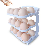 Egg Organizer Tray, Space-Saving Refrigerator Egg Storage Rack, Holds Up to 24 Eggs, Ideal for Fridge, Kitchen, Cabinets, and Dining Table