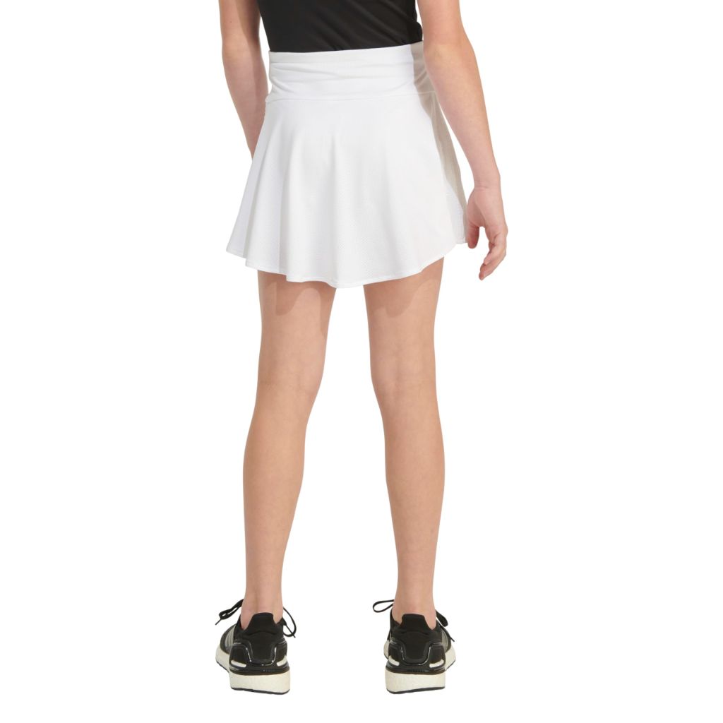 Adidas Girls' 3-Stripe Flounce Knit Skorts Tennis Skirt, Black/White, 2T
