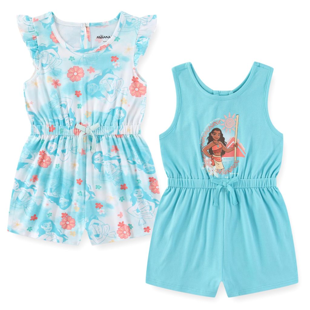 Disney Moana Girls 2 Pack Rompers for Toddlers and Big Kids