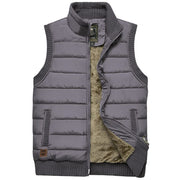 Vcansion Men's Outdoor Fleece Jacket Vest, Grey, US Small