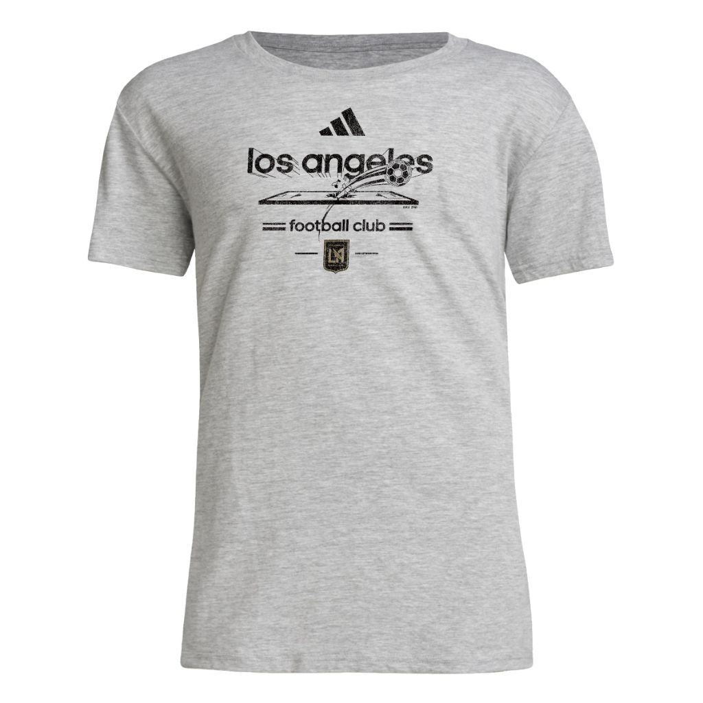 Adidas Unisex-Kids Los Angeles Football Club Short Sleeve Soccer T-Shirt, Medium Grey Heather, Large