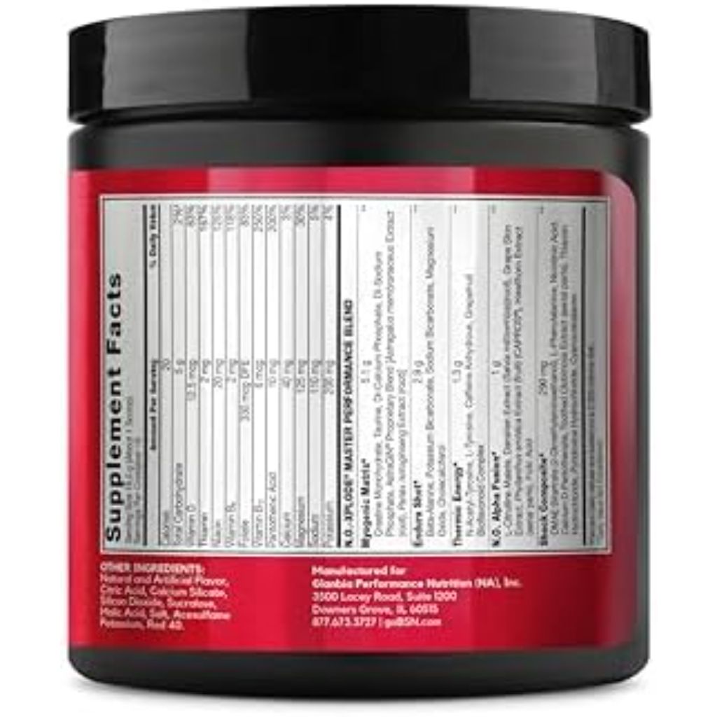 BSN N.O.-XPLODE Pre Workout Powder with Creatine and Beta-Alanine - Fruit Punch, 16 Servings