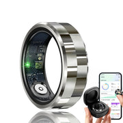 Viohead Smart Ring for Men and Women - Health & Fitness Tracker with Heart Rate, Blood Oxygen, Sleep Monitoring (Silver, Size 10)