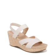 LifeStride Womens Danita Strappy Wedge Sandals Bone - size 8.5W