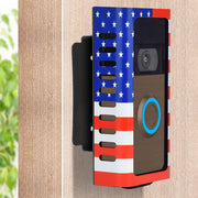 Anti-Theft Doorbell Mount No Drill Adhesive Kit Accessories with Adjustable Angle for Ring Battery Video Doorbell 2/3/4 - Stars & Stripes