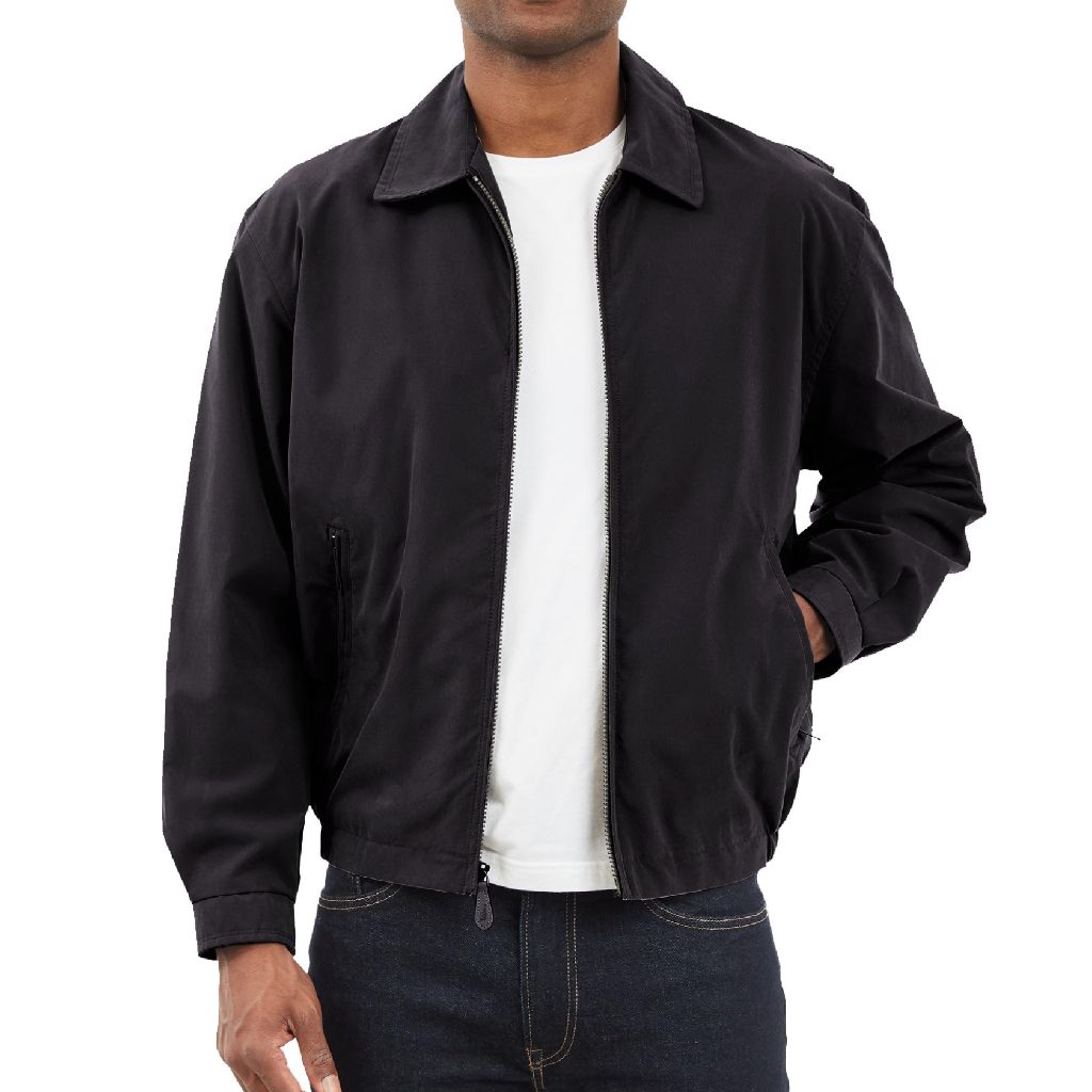 LONDON FOG Men's Auburn Zip-Front Golf Jacket (Regular & Big-Tall Sizes), Black, X-Large