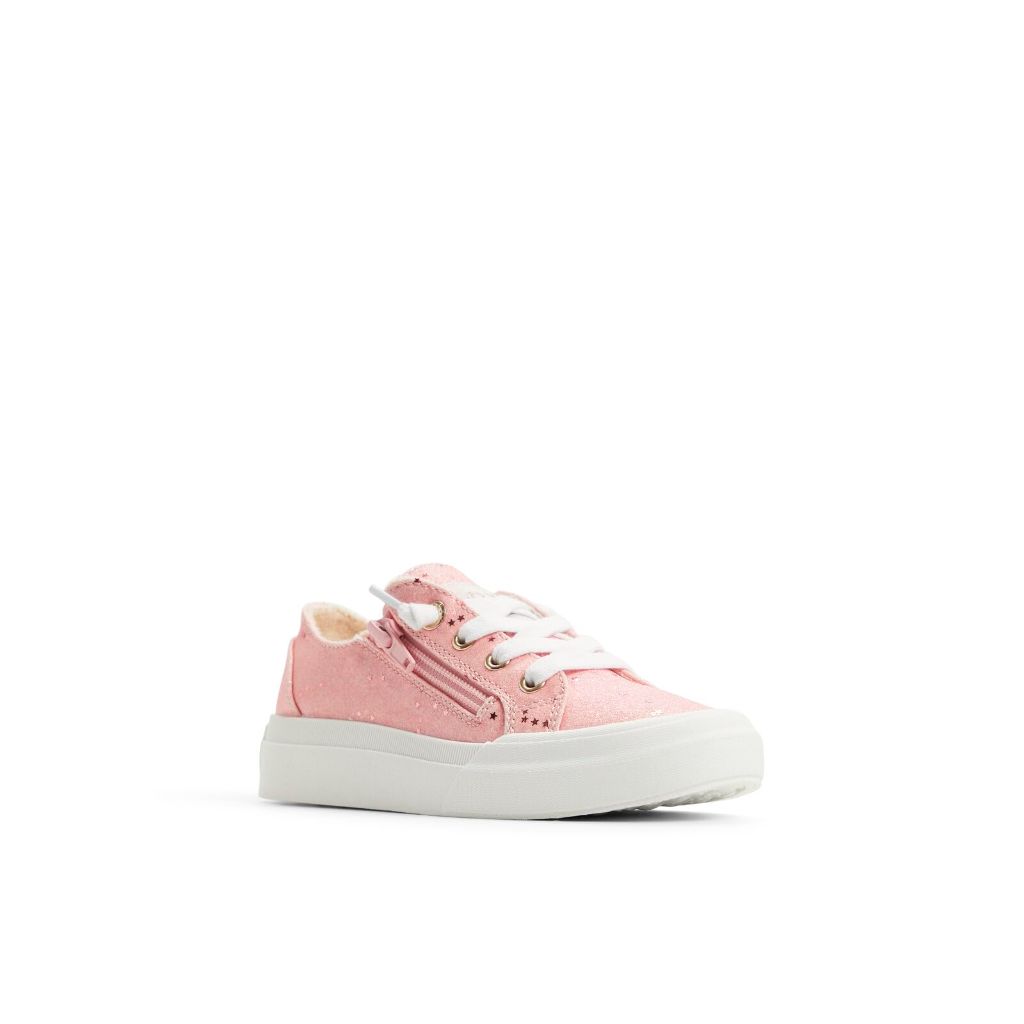 SZ 5, Roxy Girls Marina Zip Canvas Sneaker, Light Pink
