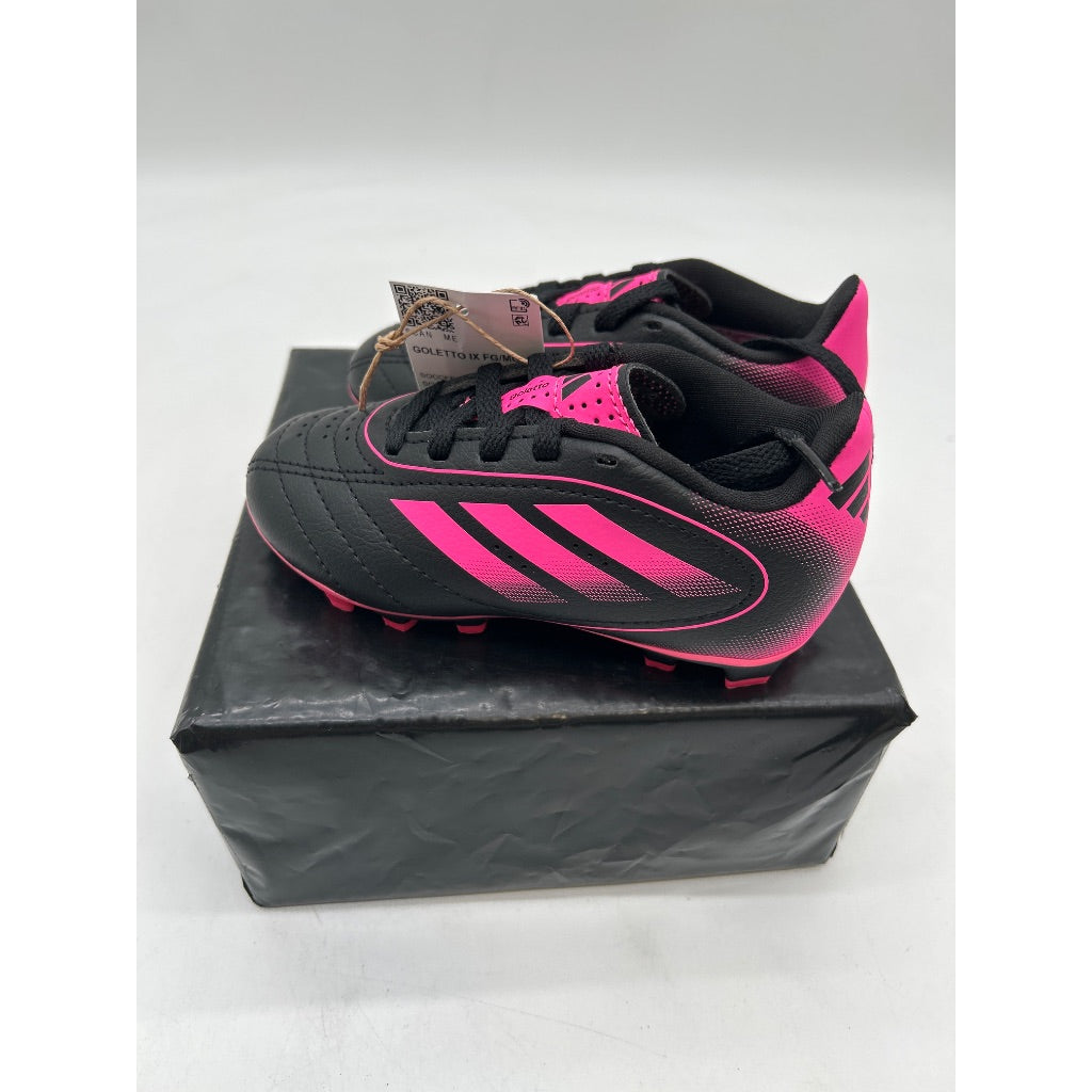 adidas Kid's Goletto IX Firm/Multi Ground Soccer Cleats, Core Black/Lucid Pink/Core Black - Size 8Y