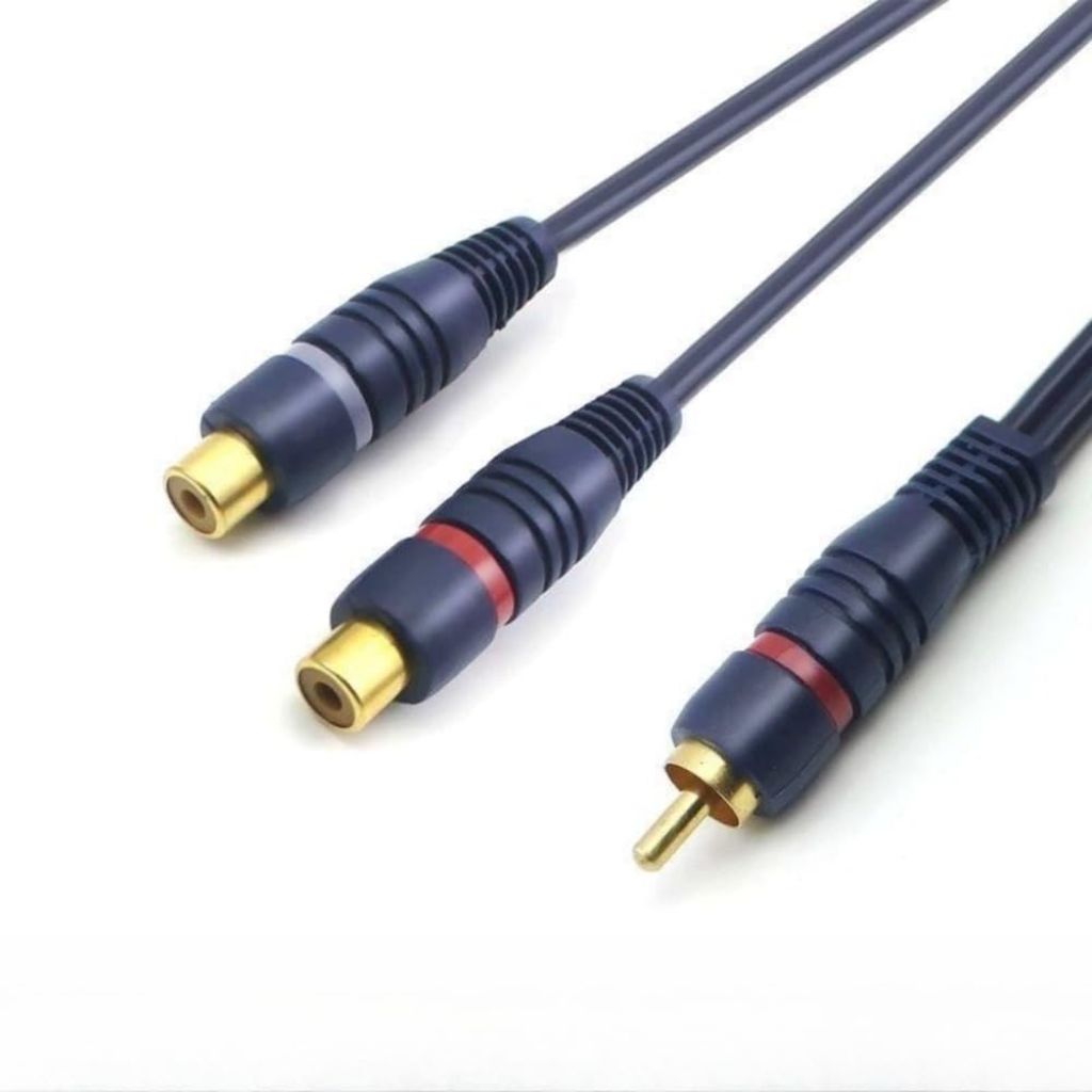 Yorkplace 2 PCS RCA Y Splitter Cable 1 Male to 2 Female, Premium RCA Y Adapter Cable, Audio Video Adapter for Subwoofer Speaker, Home Theater, Amplifier