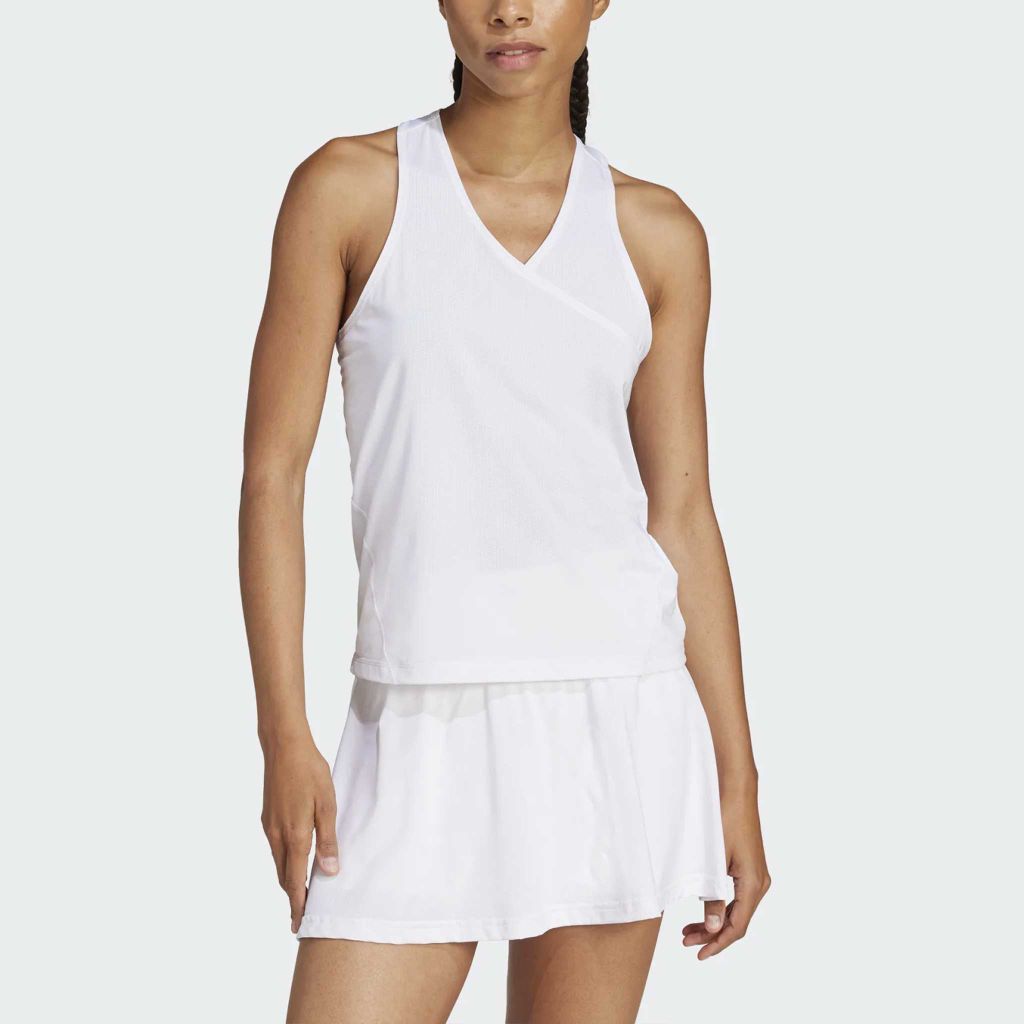 Women's adidas CLIMACOOL Tennis V-Neck Tank Top, Size: Large, White