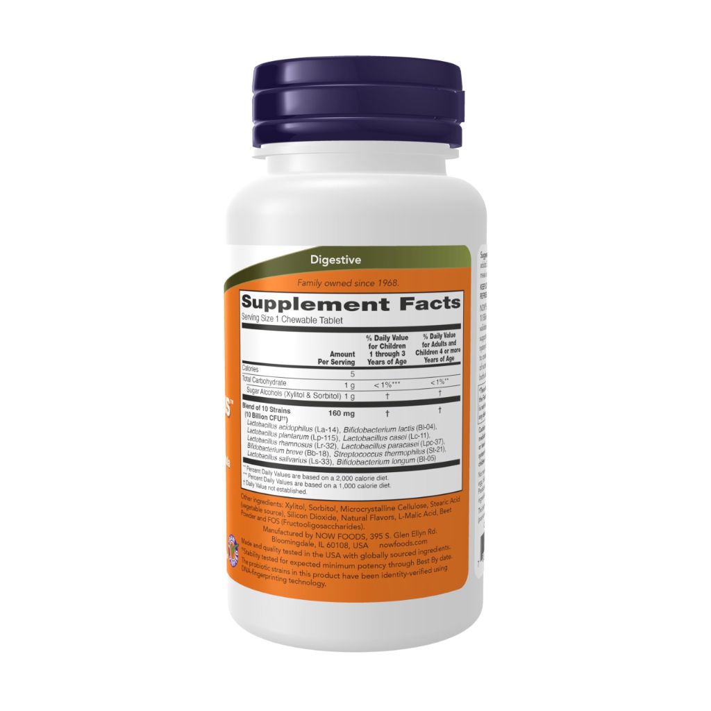 NOW Foods Supplements, BerryDophilus™, Gastrointestinal Support, Extra Strength, 50 Chewables