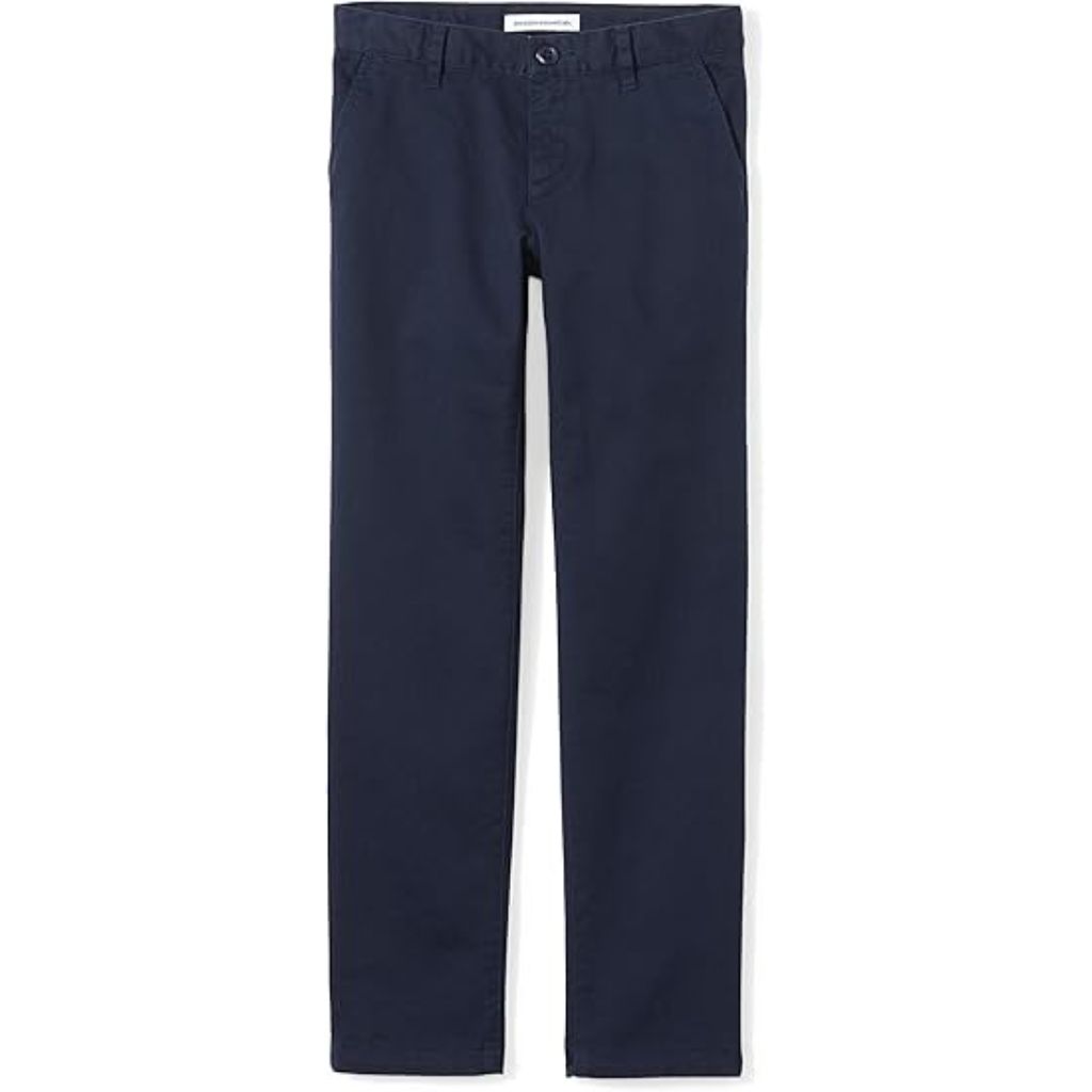 Amazon Essentials Girls Flat Front Uniform Chino Pant with Adjustable Stretch