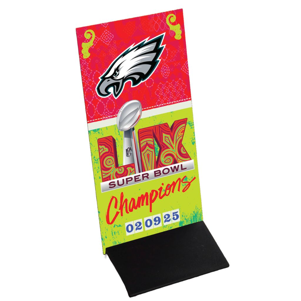 Wendell August Philadelphia Eagles Super Bowl 59 Champions Luminosity Ticket Desk Plaque