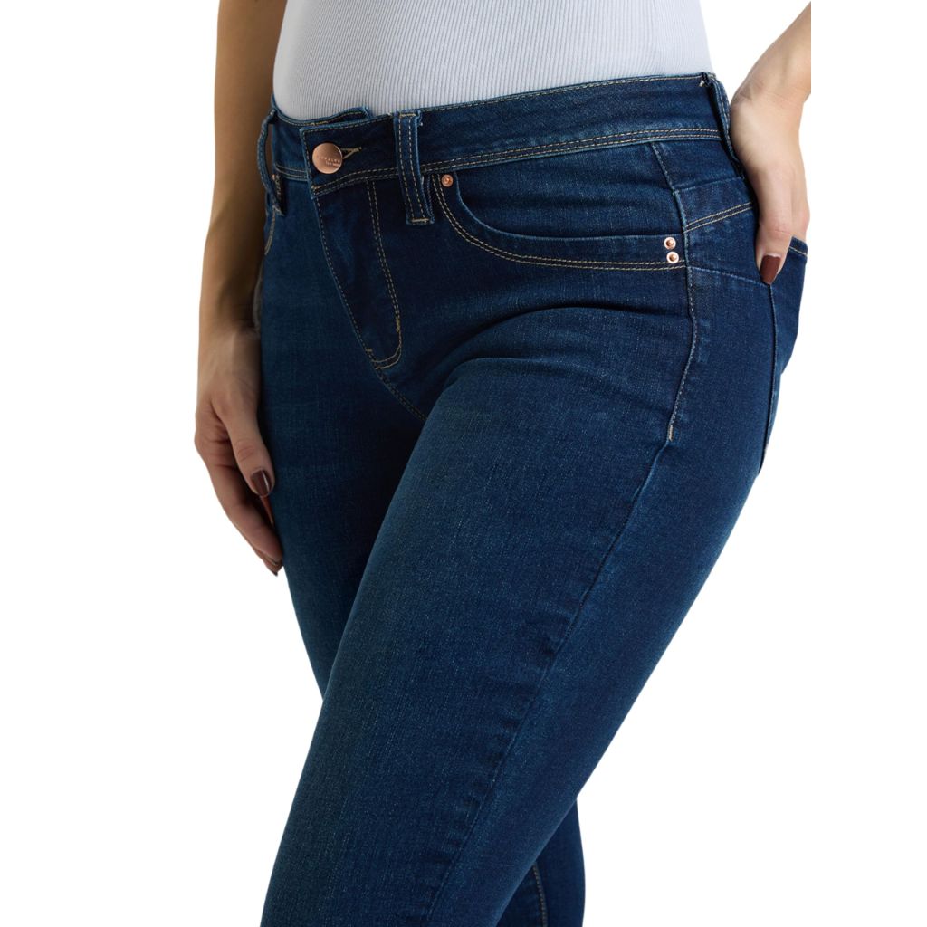 ROYALTY FOR ME Women's High Rise Curve Confidence Skinny Jeans, D Dark Blue, 12