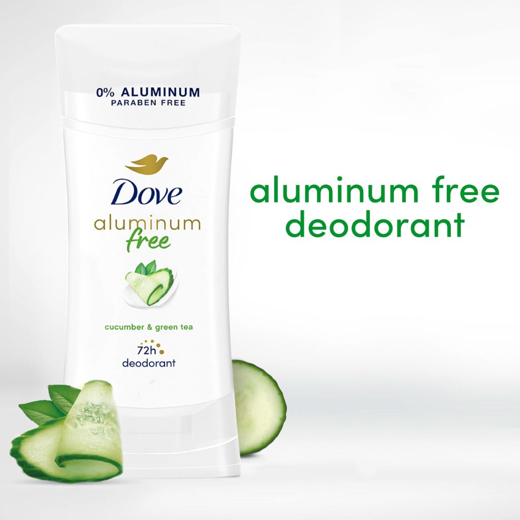 Dove Women's Aluminum Free Deodorant Stick - Cucumber and Green Tea, 2.6 oz (4 Pack)