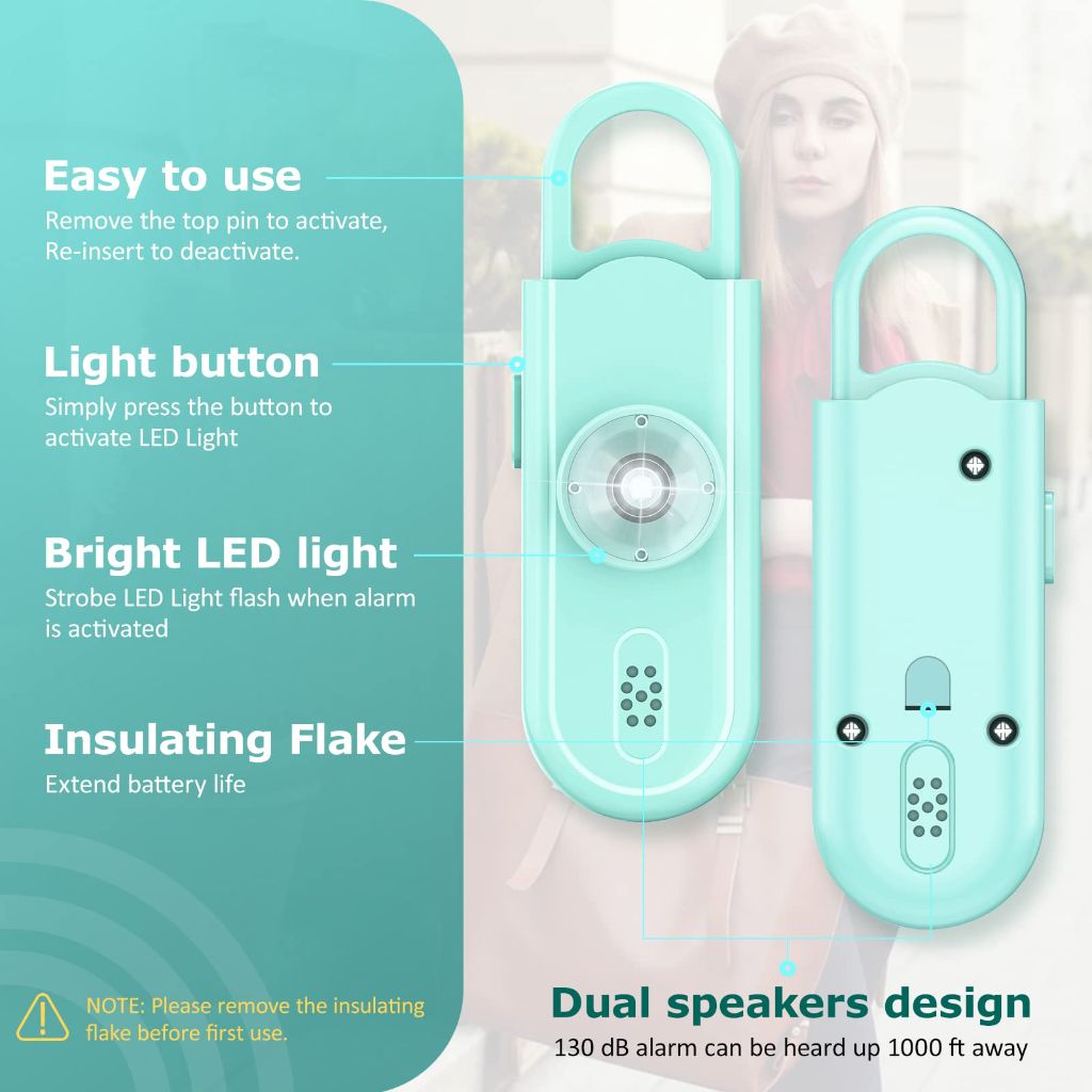 Personal Safety Alarm for Women Girls, 130dB Loud Siren with Key Chain,