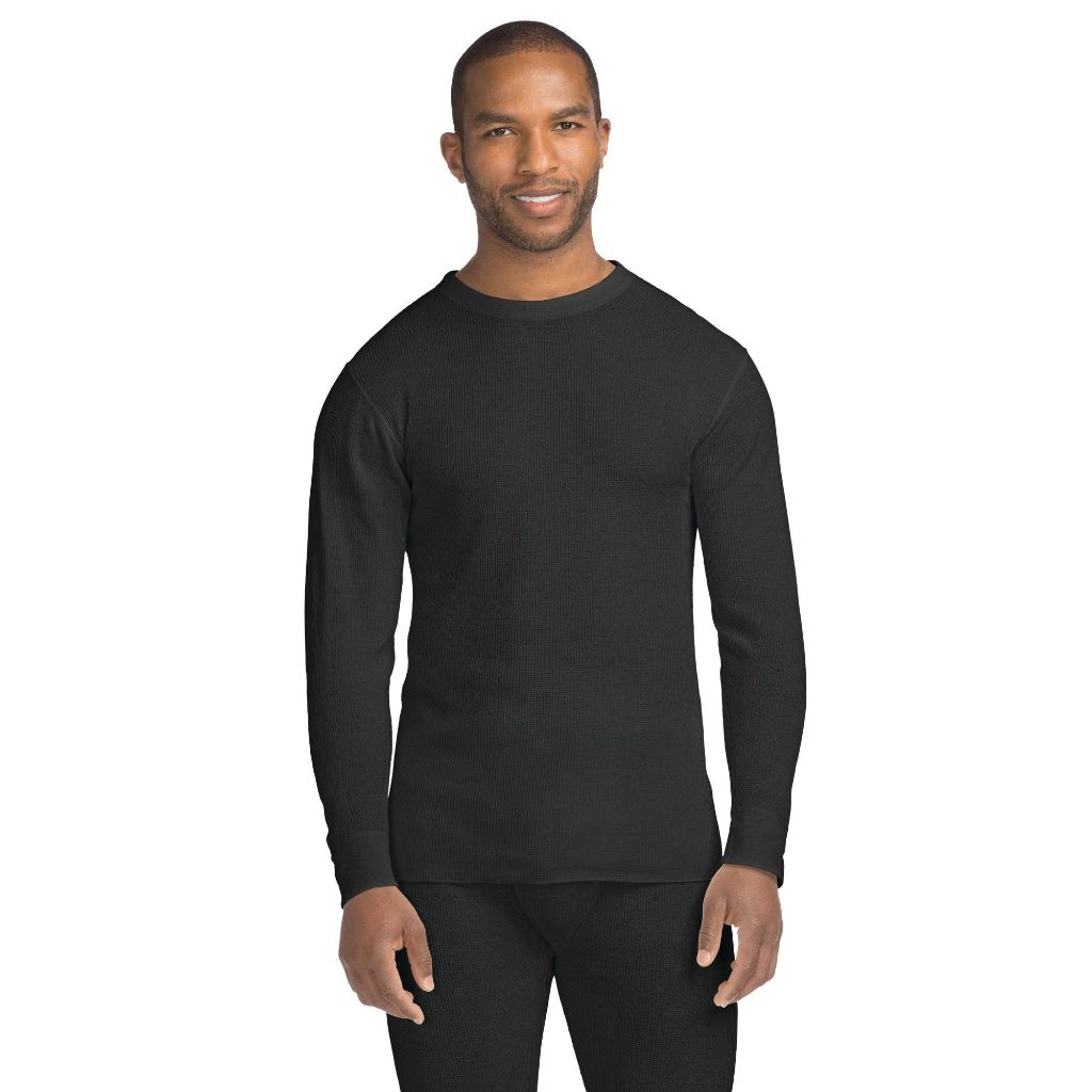 Hanes Men X-Temp Thermal Waffle Crew with FreshIQ, Large