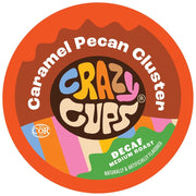 Crazy Cups Decaf Keurig K-Cup Coffee Pods, Caramel Pecan Cluster Medium Roast, 22ct