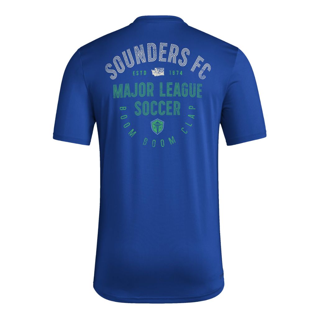 adidas Men's MLS Soccer Pre-Game Short Sleeve T-Shirt - Seattle Sounders, Royal Blue (3XL)