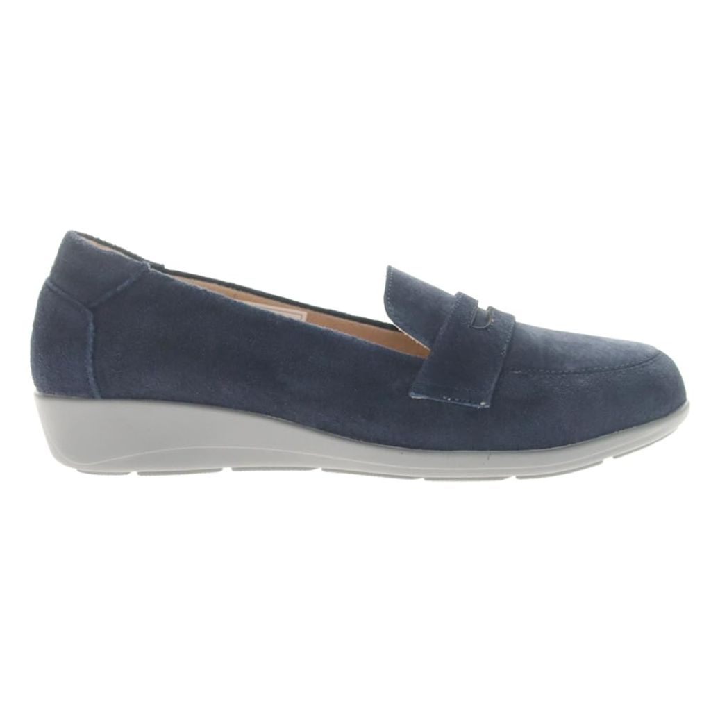 Propét Women's Yetta Wedge Loafer, Navy 7 X-Wide US