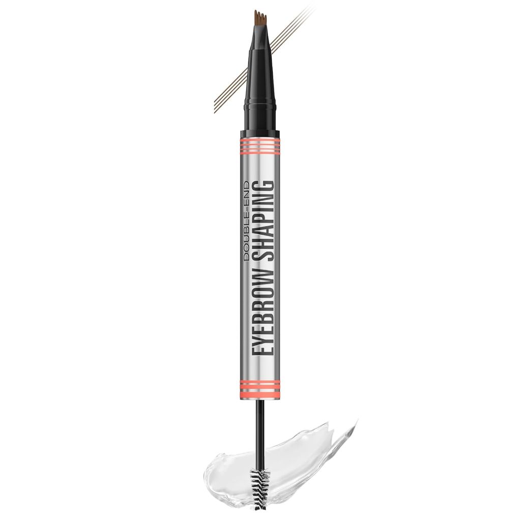 Microblading Eyebrow Pen 2-in-1 Brow Pen and Sealing Brow Gel, Eyebrow Makeup for Real-Looking, Fuller Eyebrows (Light Brown)