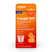 Amazon Basic Care 12 Hour Cough DM Syrup, Orange Flavor Cough Medicine, Cough Relief, 5 fl oz (1-Pack)
