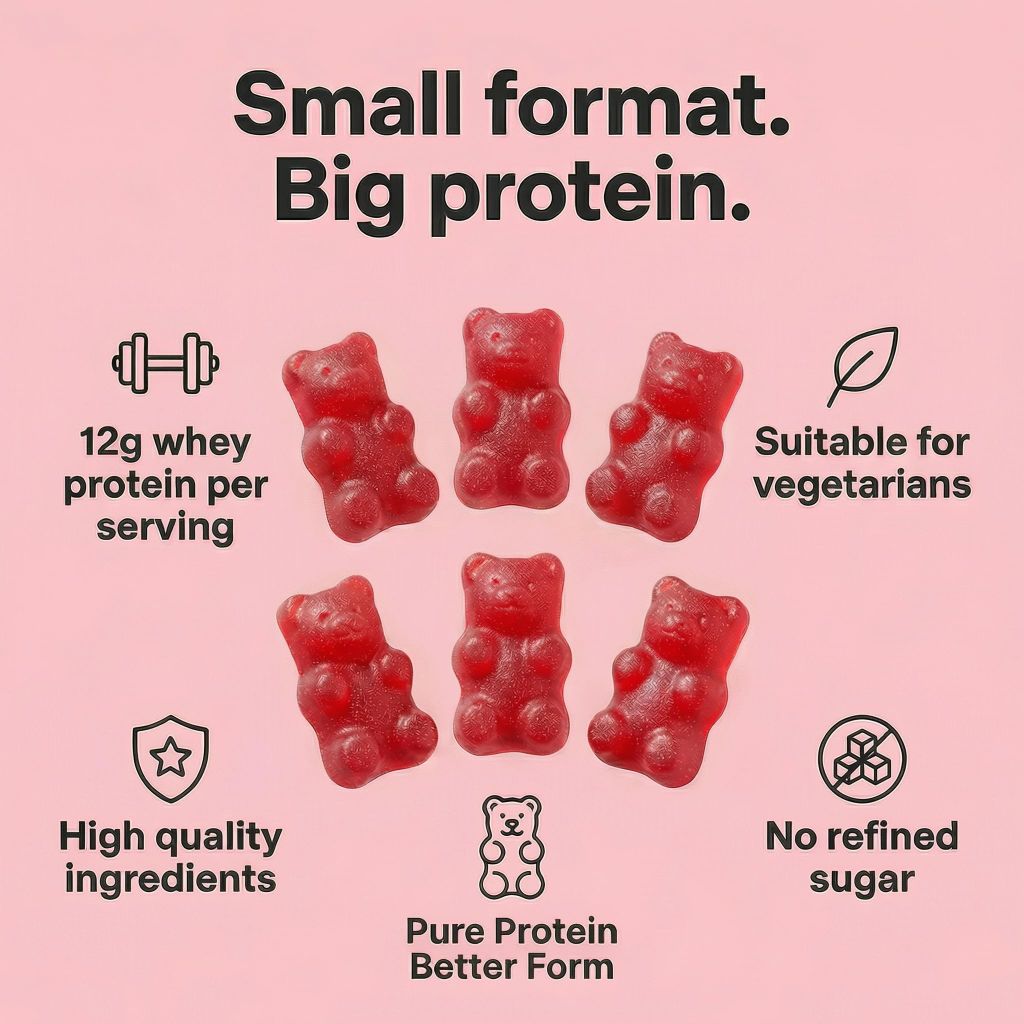 FUELE+ Protein Gummies – 12g High Protein Snack, Mixed Berry Flavor