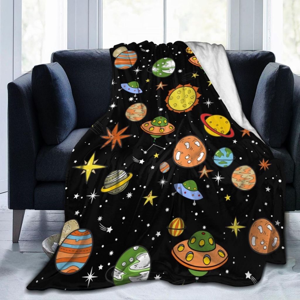 Galaxy & Planets Soft Fleece Throw Blanket - 60" x 50"