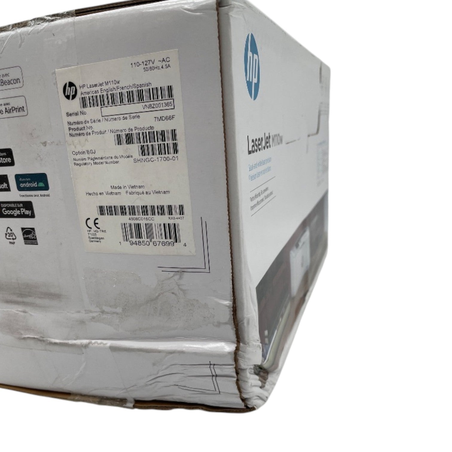 HP LaserJet M110W Monochrome Wireless Laser Printer *Damaged Box*