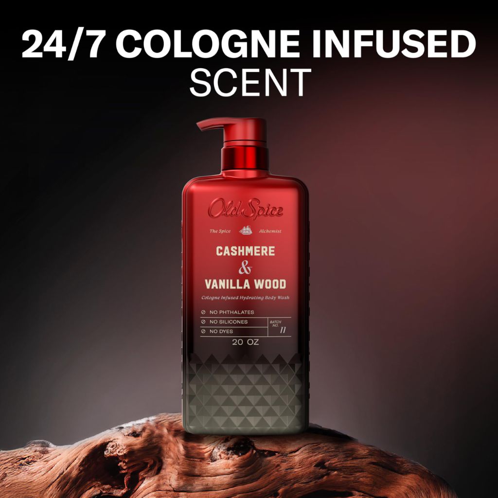 Old Spice Body Wash for Men, The Spice Alchemist Collection,  Cashmere + Vanilla Wood Scent, 20 oz