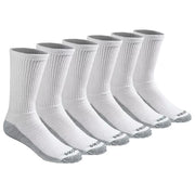 Men s Dri-Tech Moisture Control Crew Socks  6-Pack White Size: 6-12
