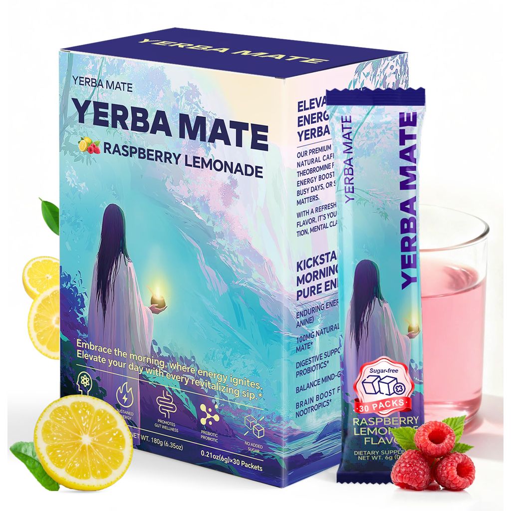 Zelfyrtisar Yerba Mate Instant Tea Powder - Sugar-Free Raspberry Lemonade Flavor