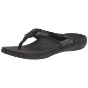 REVITALIGN Women's Yumi Metallic Orthotic Sandal, Black, 7 Wide