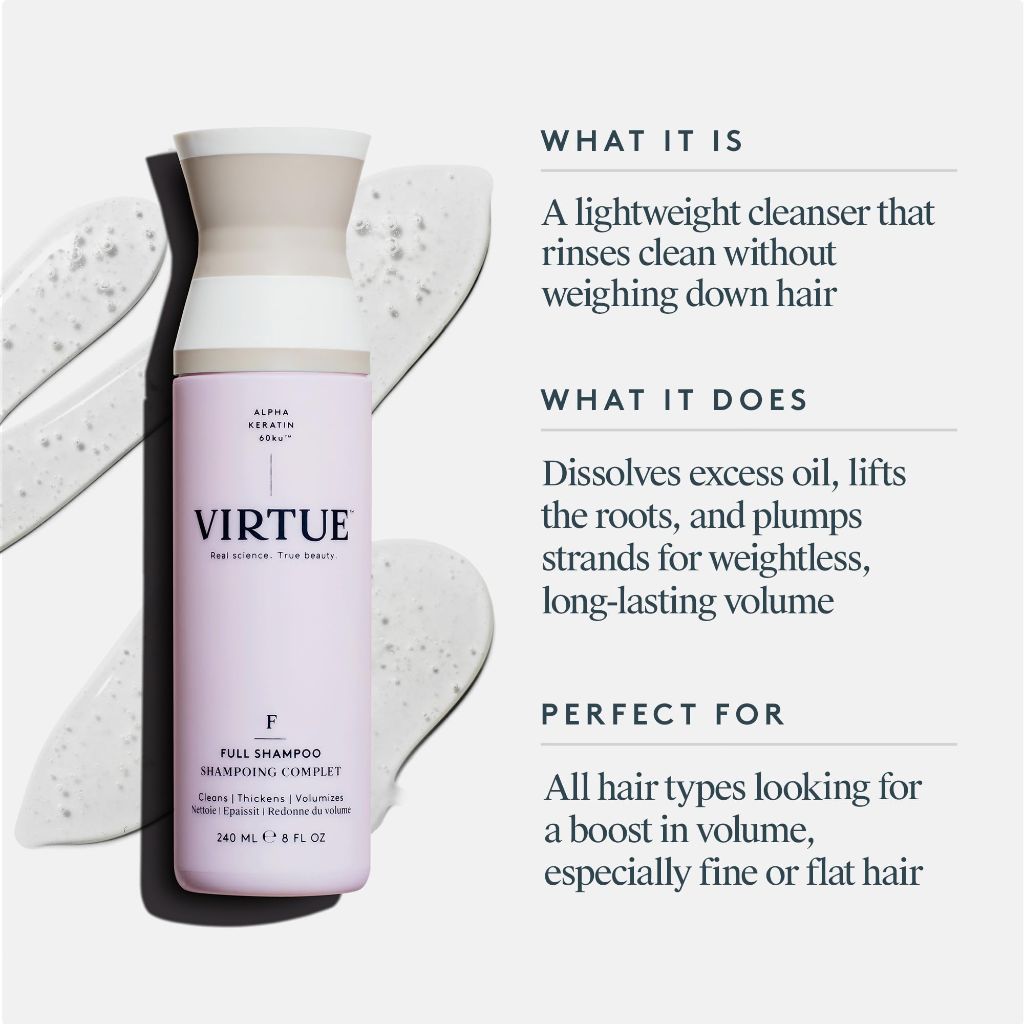 VIRTUE Full Sulfate Free Volumizing Shampoo, 8 Fl Oz.